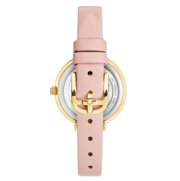 Ted Baker Ammy Gold & Pink Leather Strap Watch – NIB